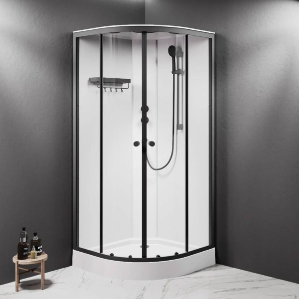 Душова кабіна AM.PM X-Joy W94C-401-090BT 90x90 см, профіль чорний матовий, скло прозоре