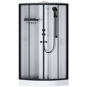 Душова кабіна AM.PM X-Joy W94C-401-090BT 90x90 см, профіль чорний матовий, скло прозоре