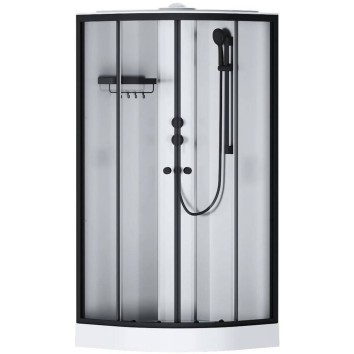 Душова кабіна AM.PM X-Joy W94C-401-090BT 90x90 см, профіль чорний матовий, скло прозоре