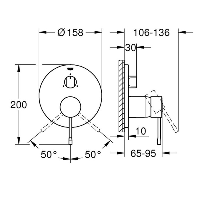 Змішувач прихованого монтажу для ванни/душу Grohe Essence 24092GL1 на 3 виходи, золото Змішувач прихованого монтажу для ванни/душу Grohe Essence 24092GL1 на 3 виходи, золото