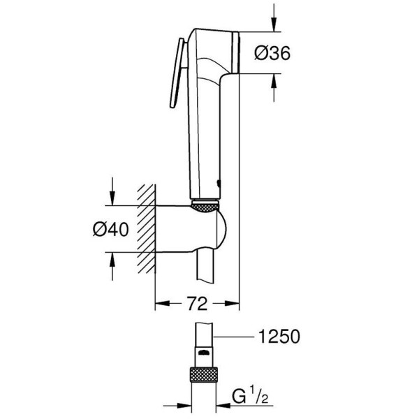 Гігієнічний душ Grohe Tempesta-F 27513GN1 брашоване золото