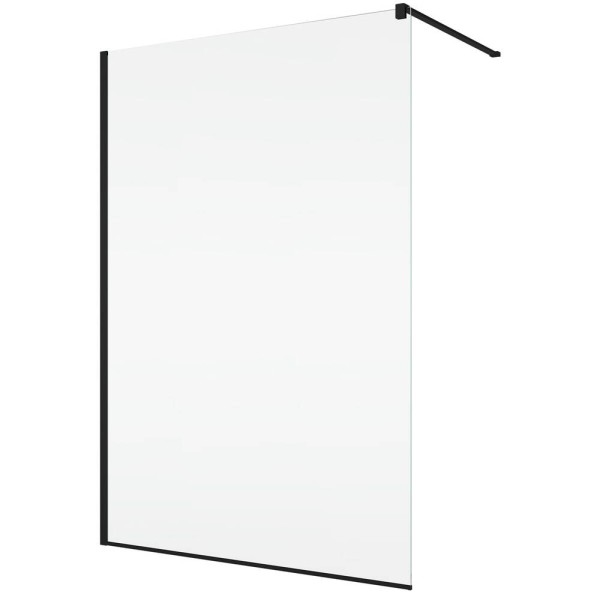 Душова стінка Ronal Easy BlackLine Walk-in STR4P1000607 100х200 см профіль чорний матовий, скло прозоре