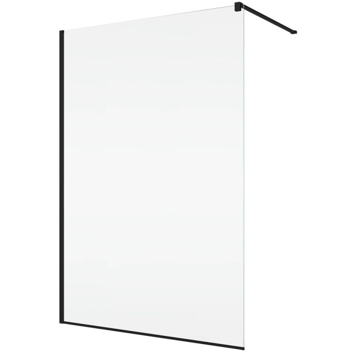 Душова стінка Ronal Easy BlackLine Walk-in STR4P1000607 100х200 см профіль чорний матовий, скло прозоре
