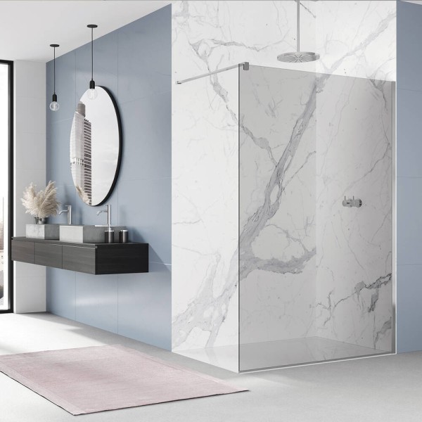 Душова стінка Ronal Easy Walk-in STR4P1005007 100х200 см профіль алюм-хром, скло прозоре