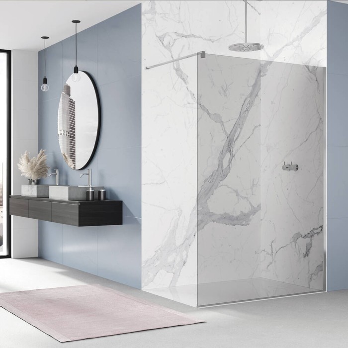 Душова стінка Ronal Easy Walk-in STR4P1005007 100х200 см профіль алюм-хром, скло прозоре
