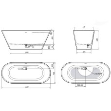 Ванна зі штучного каменю Devit Style17070130W 166х72,5 см, білий глянець