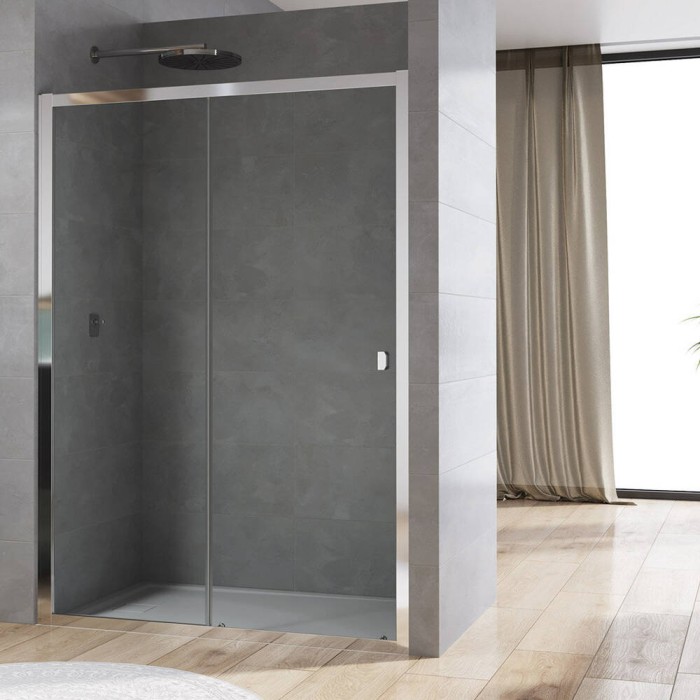 Душові двері Ronal Arelia D20S21204007 1200мм розсувні, скло прозоре, профіль срібний полір.