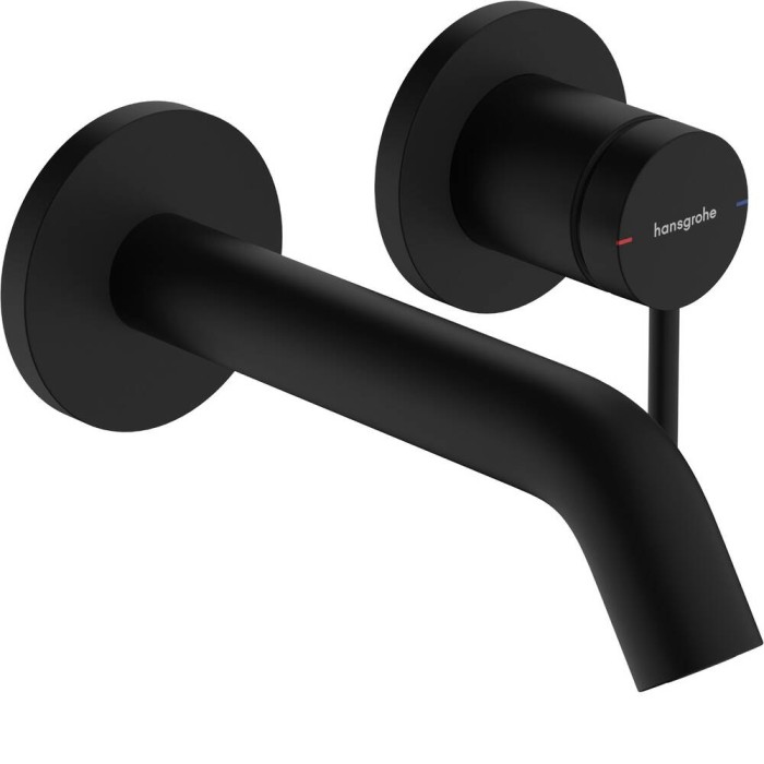 Зовнішня частина змішувача для раковини зі стіни EcoSmart 16,5 cm Tecturis S Hansgrohe 73350670 чорний матовий