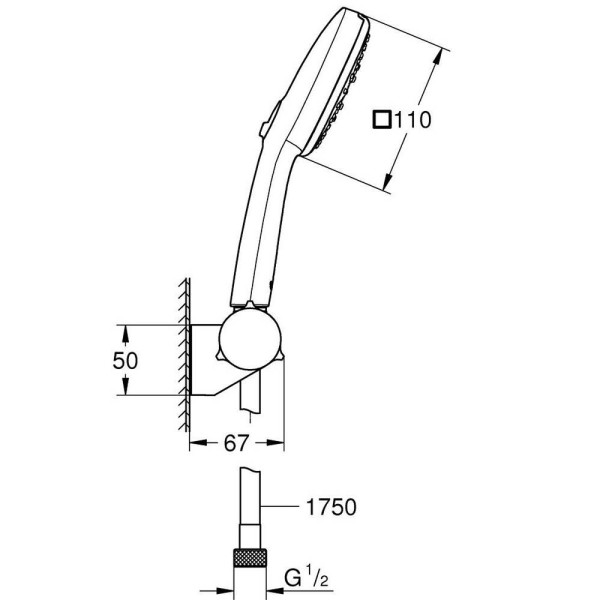 Душовий набір Grohe Tempesta Cube 2758400 3 режими струменю