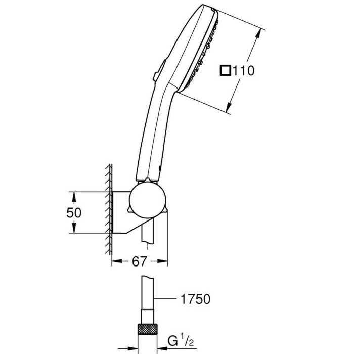 Душовий набір Grohe Tempesta Cube 2758400 3 режими струменю