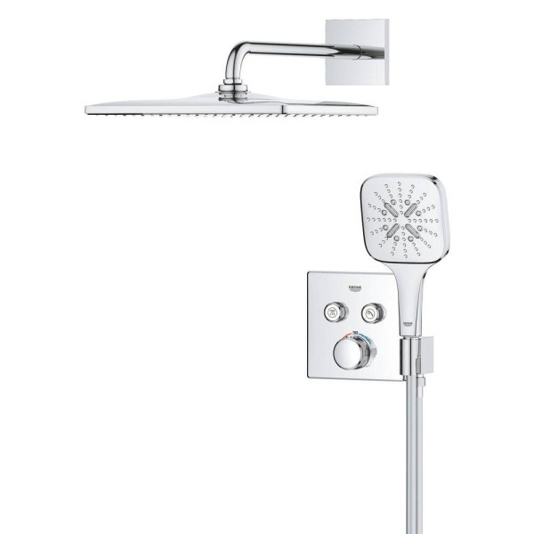 Душова система прихованого монтажу Grohe Grohtherm SmartControl 34865000 з термостатом, на 2 виходи, хром