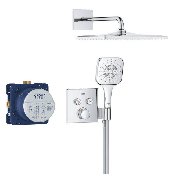 Душова система прихованого монтажу Grohe Grohtherm SmartControl 34865000 з термостатом, на 2 виходи, хром
