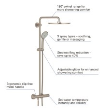 Душова система Grohe Euphoria System 310 26075DC0 з термостатом, суперсталь