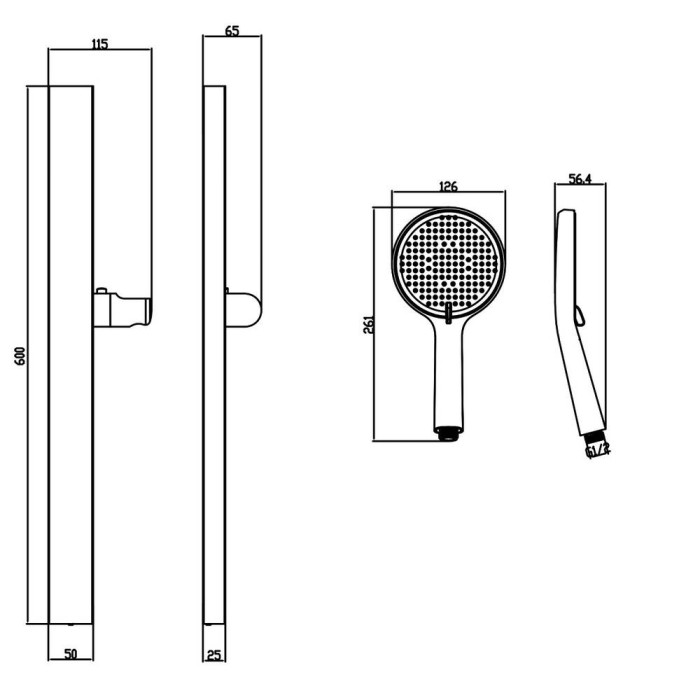 Душовий набір Devit Do It 5050031B колір brushed gun metal