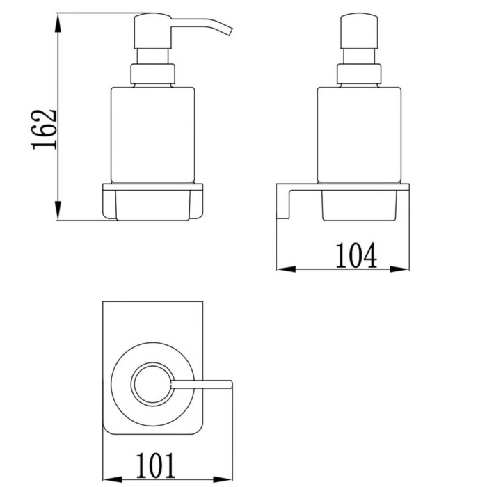 Дозатор для рідкого мила Devit Do It 4030150C з матового скла з тримачем, хром