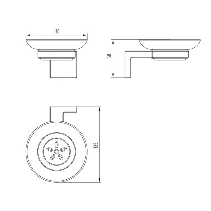 Мильниця Devit Universal 5030150 з тримачем, хром Мильниця Devit Universal 5030150 з тримачем, хром