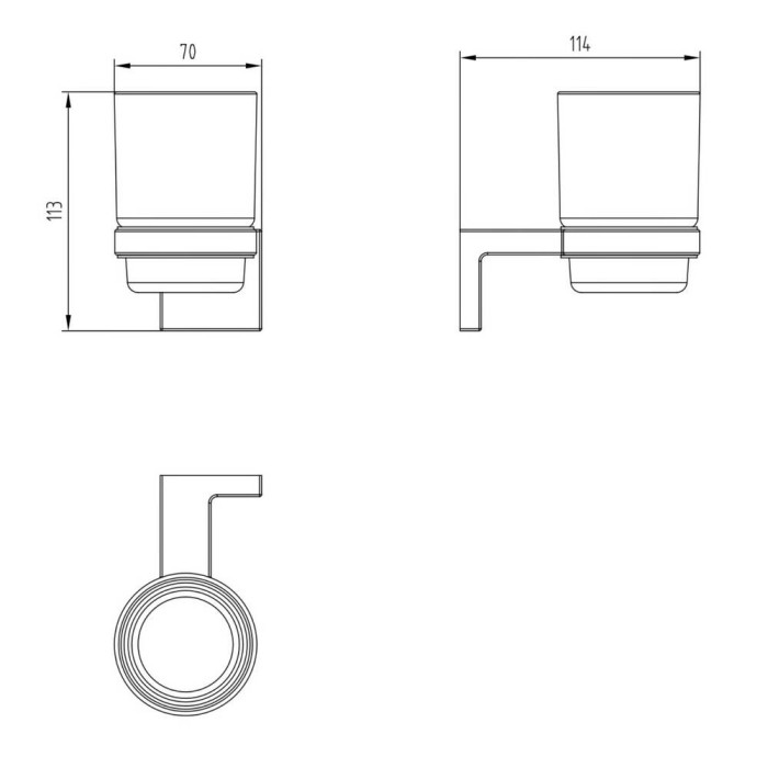 Склянка Devit Universal 5030120 з тримачем, хром