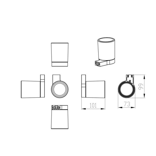 Склянка Devit Universal 5030121 з тримачем, хром