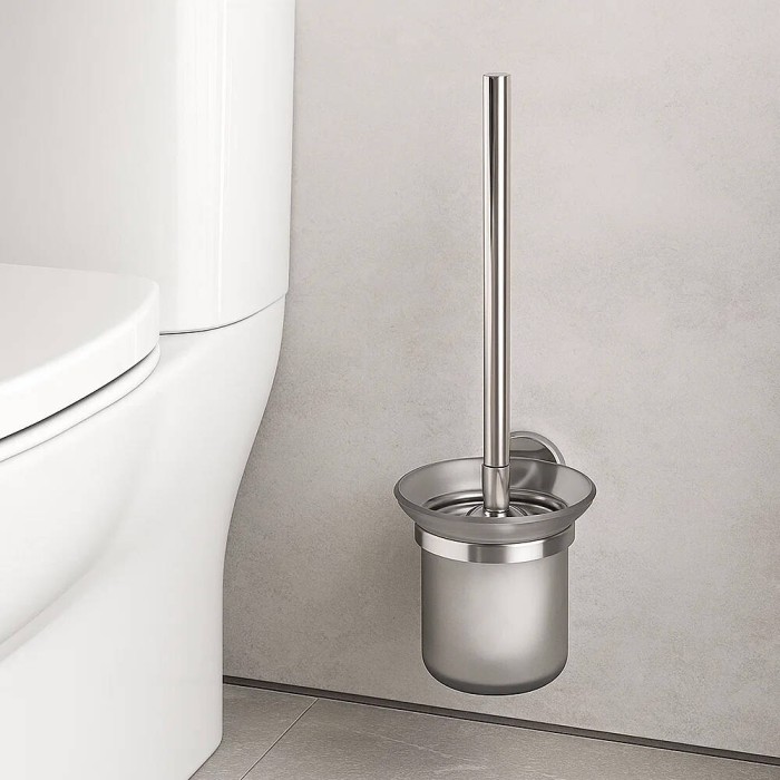 Щітка для унітаза Devit 1110170 з тримачем, хром та склянкою з матового скла