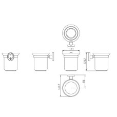 Щітка для унітаза Devit 1110170 з тримачем, хром та склянкою з матового скла
