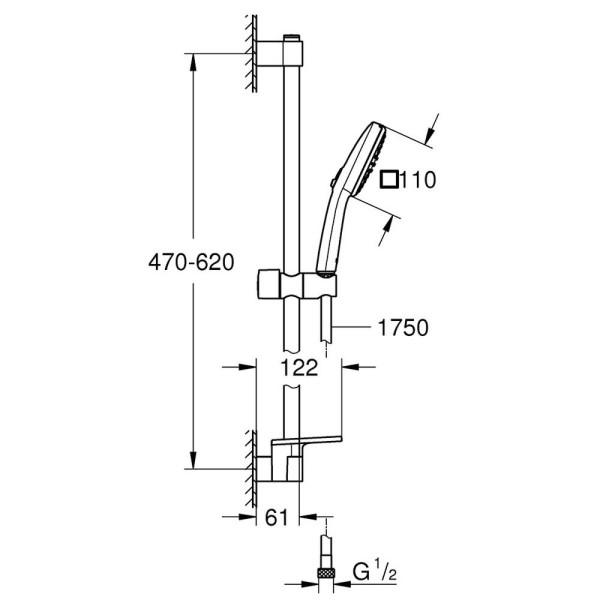 Душовий набір Grohe Tempesta Cube 110 26907003 2 режими струменю