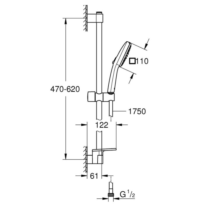Душовий набір Grohe Tempesta Cube 110 26907003 2 режими струменю
