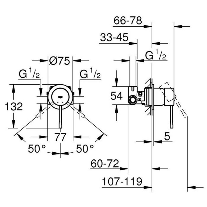 Змішувач прихованого монтажу для душу Grohe Essence 29197000 хром