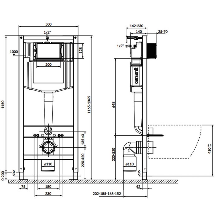 Інсталяція для унітаза Cersanit Aqua 50 Quick Fix механічна