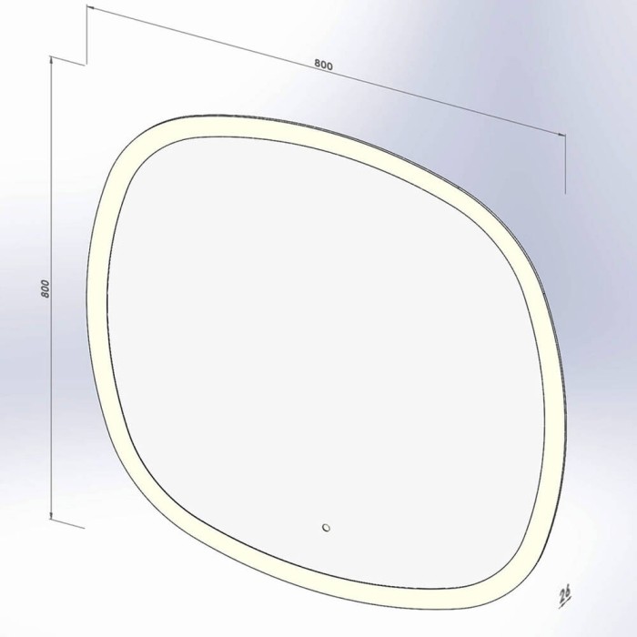 Дзеркало Devit Ovale 4408080 800х800 мм з тачсенсором, LED підсвічуванням та підігрівом