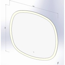 Дзеркало Devit Ovale 4409090 900х900 мм з тачсенсором, LED підсвічуванням та підігрівом