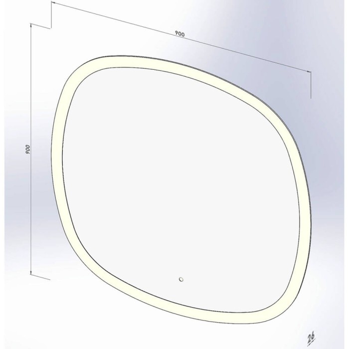 Дзеркало Devit Ovale 4409090 900х900 мм з тачсенсором, LED підсвічуванням та підігрівом