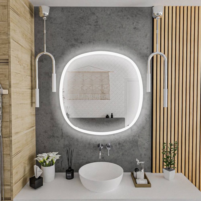 Дзеркало Devit Ovale 4409090 900х900 мм з тачсенсором, LED підсвічуванням та підігрівом