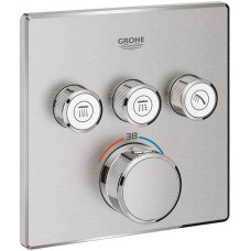 Змішувач прихованого монтажу для душу Grohe Grohtherm SmartControl 29126DC0 з термостатом на 3 споживачі, суперсталь