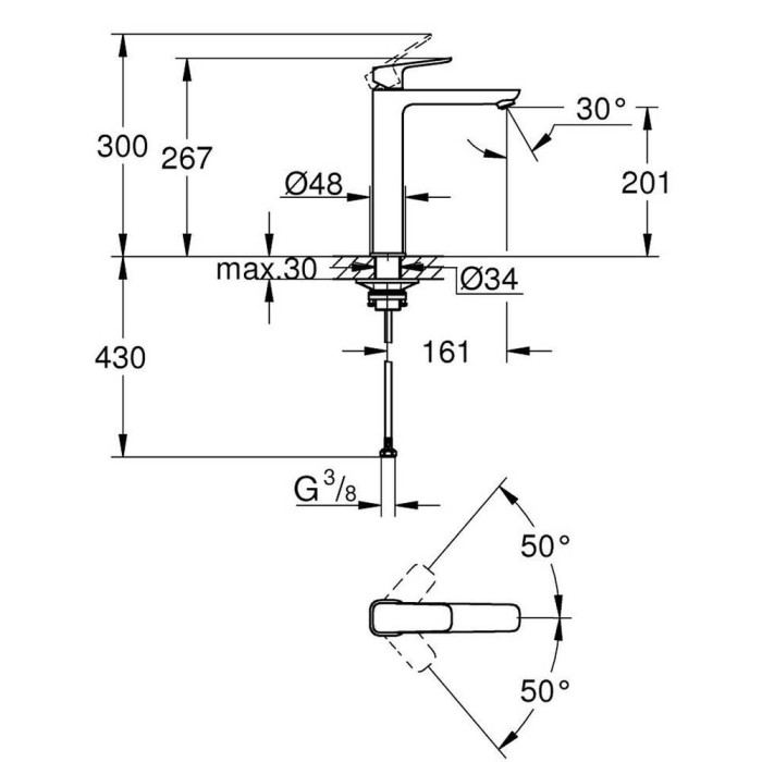 Змішувач для раковини Grohe Cubeo 1017290000 XL-розмір, хром