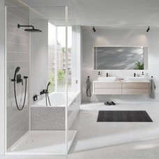 Змішувач для ванни Grohe Cubeo 1018142430 з душовим набором, чорний матовий