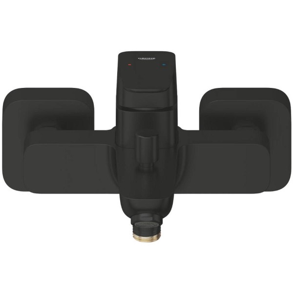 Змішувач для ванни Grohe Cubeo 1018142430 з душовим набором, чорний матовий