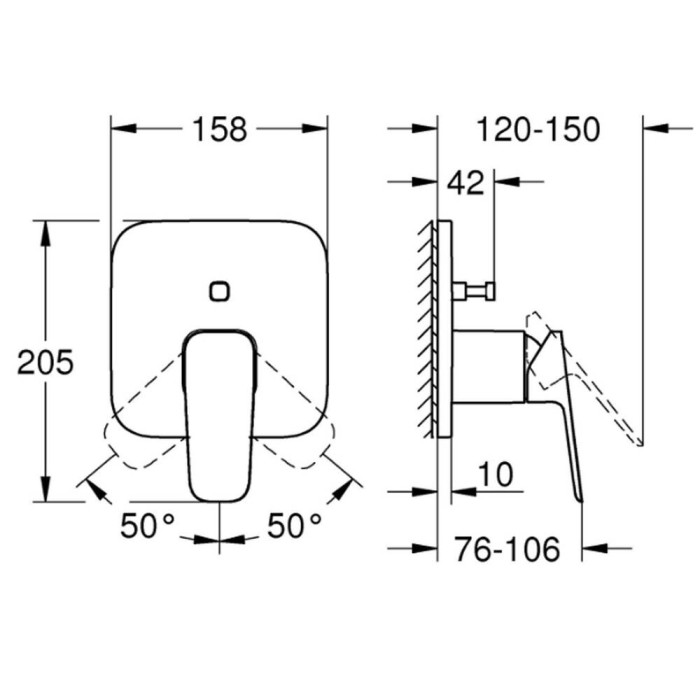 Змішувач прихованого монтажу для душу Grohe Cubeo 1017780000 із перемикачем на 2 положення, хром