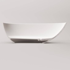 Ванна зі штучного каменю Silkstone PAA Bella Ovo VABELLOS/00 170х80 см з інтегрованим сифоном, білий матовий