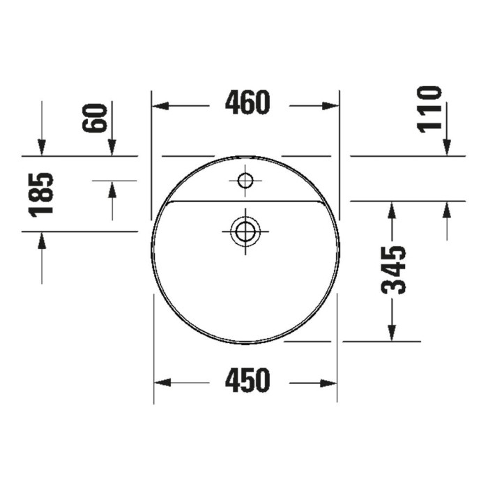 Раковина Duravit Vitrium 2662463271 46 см білий матовий