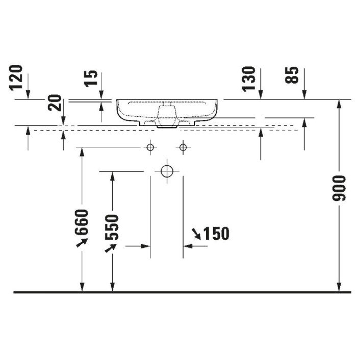 Раковина Duravit Vitrium 2662463271 46 см білий матовий