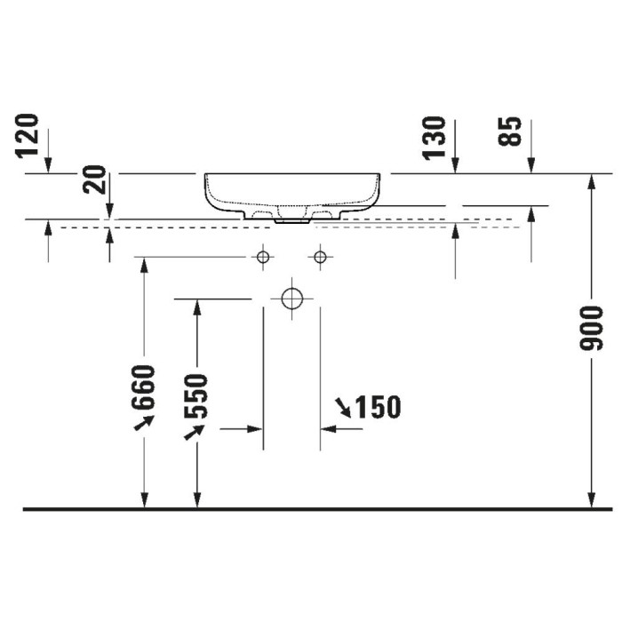 Раковина Duravit Vitrium 266146HB79 46 см синій матовий