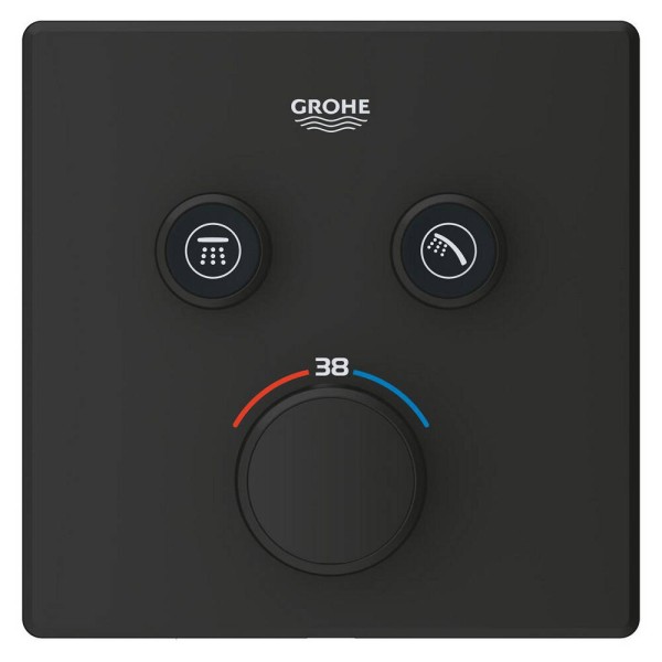 Змішувач прихованого монтажу для душу Grohe Grohtherm SmartControl 102166KF00 з термостатом, чорний матовий