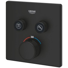 Змішувач прихованого монтажу для душу Grohe Grohtherm SmartControl 102166KF00 з термостатом, чорний матовий