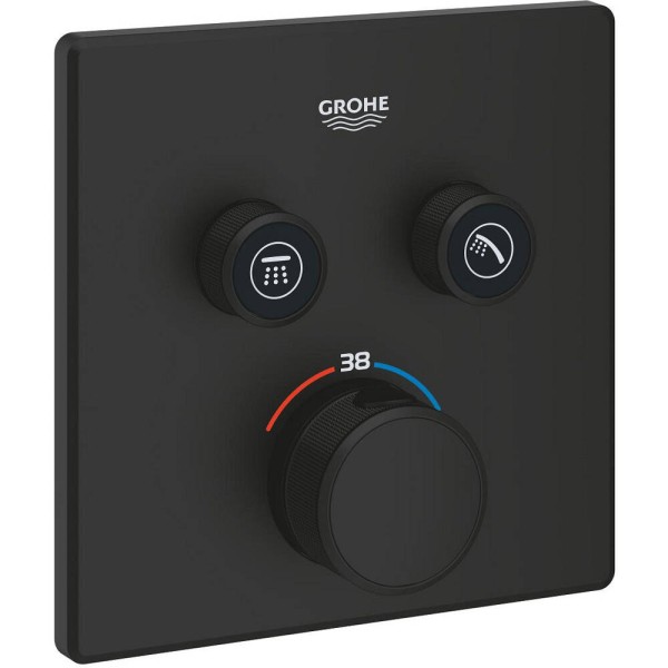 Змішувач прихованого монтажу для душу Grohe Grohtherm SmartControl 102166KF00 з термостатом, чорний матовий