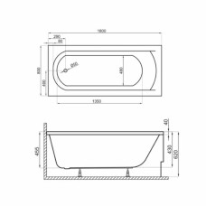 Ванна акрилова Devit Classic CLAS18080 180х80 см з ніжками Ванна акрилова Devit Classic CLAS18080 180х80 см з ніжками
