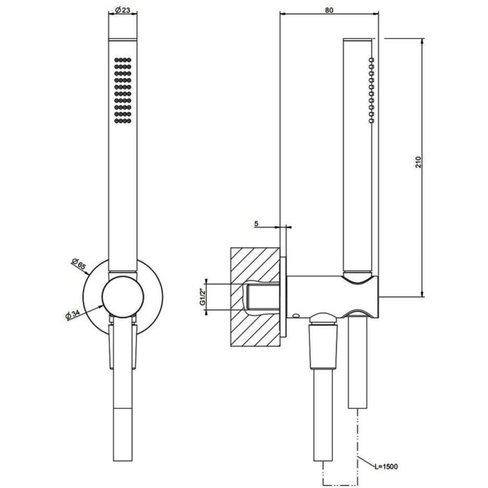 Душовий набір Gessi Anello 63329-030 мідь PVD
