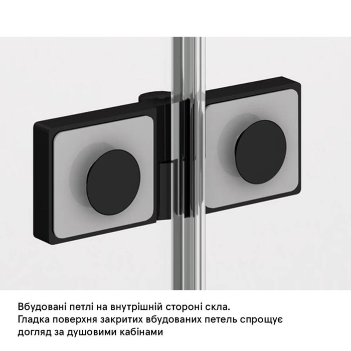 Душові двері з фіксованою стінкою Ronal Annea BlackLine AN13WD12000607 120х200 см розпашні праві, профіль чорний матовий, прозоре скло