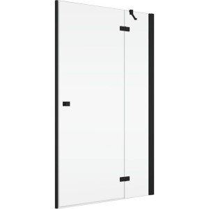 Душові двері з фіксованою стінкою Ronal Annea BlackLine AN13WD12000607 120х200 см розпашні праві, профіль чорний матовий, прозоре скло