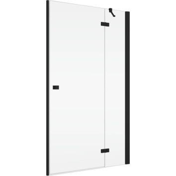 Душові двері з фіксованою стінкою Ronal Annea BlackLine AN13WD12000607 120х200 см розпашні праві, профіль чорний матовий, прозоре скло