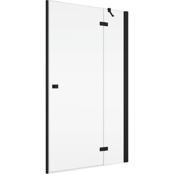 Душові двері з фіксованою стінкою Ronal Annea BlackLine AN13WD12000607 120х200 см розпашні праві, профіль чорний матовий, прозоре скло